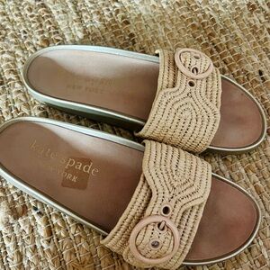 Kate Spade Maribelle Slide Sandals Hand-Woven Raffia Women’s 9.5